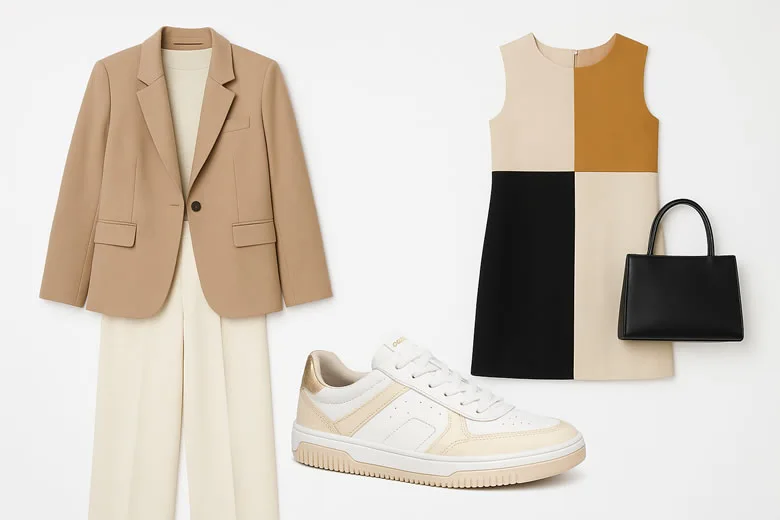 Tendência de moda feminina modernista com tênis Pegada