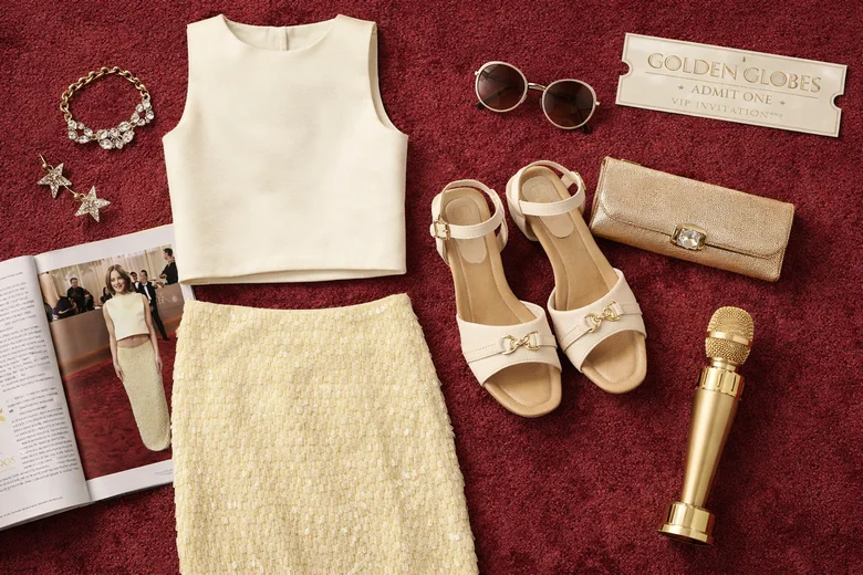 La sandalia off-white sugerida para el look fue la 234302-06.